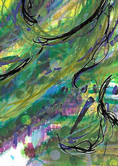 ACEO ATC CARD „Prophecy 19“ REASOR Original Abstract Painting 2.5×3.5