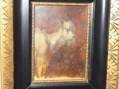 Painting animal portrait „goat“ goat! unsigned!