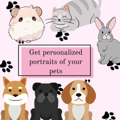 „Pawtraits“Original Hand painted Watercolor Pet Custom Portraits