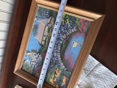 Vintage Craft Master Swan Lake Paint By Numbers Cottage Swan Framed Colorful