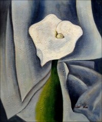 Clearance Sale Item! Single Calla Lily Repro, Hand Painted Oil Painting, 20x24in