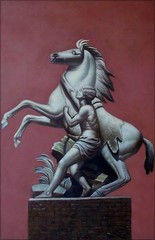 Framed, Alexander the Great and Horse Quality Hand Painted Oil Painting 24x36in