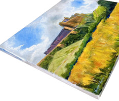 Dust Bowl Art 16×20″ Factory Agriculture Farm Brutalist Architecture Field Sky
