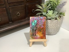 Aceo Painting Original By Kenna Tree 5. Collector Card Art 2.5” X 3.5” Signed