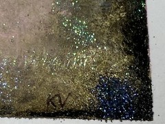 Mixed Media Mini Painting Ink Metallic Powders and Dyes Kathryn Vaughn Ireland