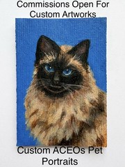 ACEO Pet Portrait/Custom Animal Commission Acrylic Original Mini Art Painting