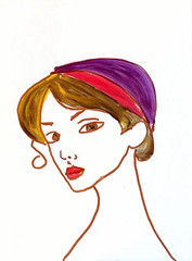 Original Impressionist Acrylic 11×14 Woman Face Paper Signed Wall Art