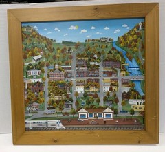 Shirley McPherson Oregon In The 1950s Dated 1989 Acrylic Image Measures 22×24″