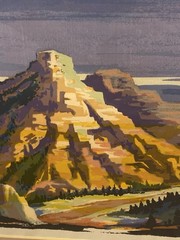 RARE Louie Ewing „Navaho Butte“ Original Gouache Painting & Serigraph Fine Art