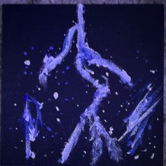 Abstract Cosmic Night Acrylic Painting on Canvas, Outer Space Stars, Handmade
