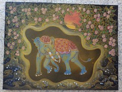 THAI ELEPHANT Acrylic Painting on SATIN 15.5 X 11.5 inch symbol of success
