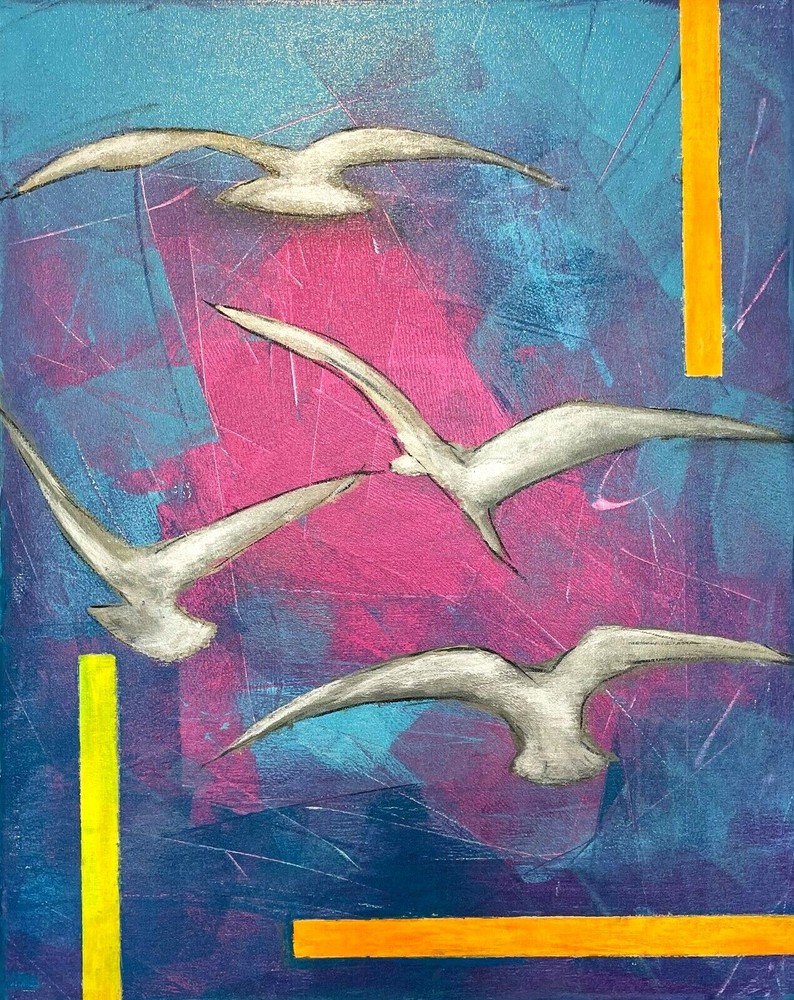 Original acrylic art painting – Soaring High : Fun filled adventure