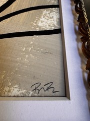 5×7 Ornate VTG gold frame featuring an Asian-inspired abstract Acrylic Painting
