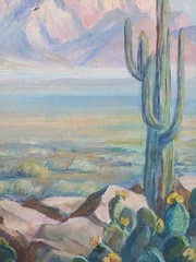 Pascal Hyde 1950’s Mojave Desert Oil Painting National Park Service Artist