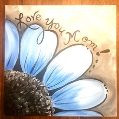 „Love You Mom“ Original Acrylic Painting on Wrapped Canvas Mother’s Day Gift