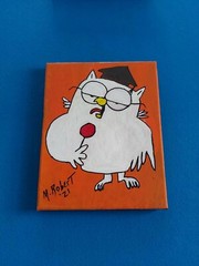 TOOTSIE ROLL TOOSIEPOP OWL Pop Art PAINTING – New Original 8″ X 10″