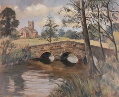 John Kingsley Sutton FRSA (1907-1976) – 1968 Oil, Behind The Church