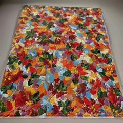 ORIGINAL ABSTRACT OIL PAINTING „Kaleidoscope Of Booms“, Canvas Panel- 11×14 in