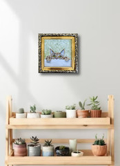 Curious Kitten Original Oil Painting Framed Miniature Cat Art Pet Lover Gift