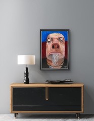 Faris Art: Selfie # 4: 18×24:Neo Expressionism Original Self Portrait on Canvas