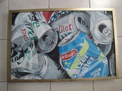 Anthony Mezza 1993 Photorealism Crushed Cans Oil On Canvas Painting Signed !