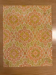 Original Gouache Textile Design Renaissance Rosette Damask Medallion Pattern