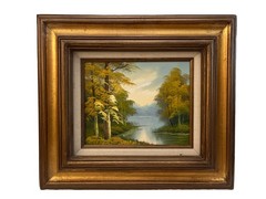 Impressionist Style Oil on 8″x10″ Canvas Painting in Ornate Frame 18.5″ x 16″