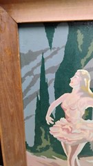 Vtg Paint By Number Moonlight Ballet Dancers Period Frame Painting 19.5″x15.5″