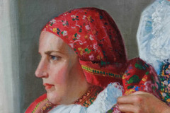 Attributed to Joza Uprka (Czech) „Slovakian Woman“ A Rare Oil on Canvas Painting