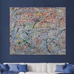 Jackson Pollock style Professional￼ Artist Canvas￼ painting￼ 72”X60”Abstract,6ft
