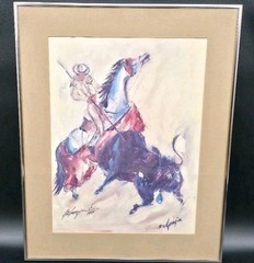 Ted DeGrazia 1977 Hand Signed Offset Lithograph „Picador“ Matador Series