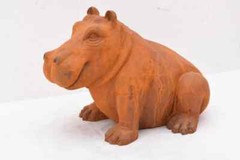 Cast Iron Realistic Hippo – Hippopotamus Statue for Garden – Rustical Gift