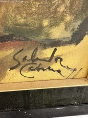 Big-Eyed Boy with Parrot Oil Painting by Salvador Cabrera Signed 1971 Vintage