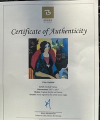 Itzhak Tarkay, Original Acrylic Canvas, 23.5×23.5 In, Hand Signed By Tarkay COA