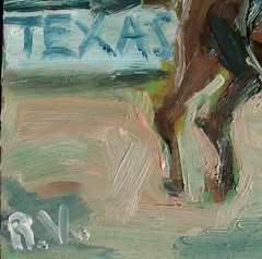 Texas Cowboy 6×8″ Rodeo Oil painting 100% Handmade original Western art