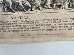 1693 Antique Pietro Santi BARTOLI Engraving NVPTIAE 17thC Fresco Collection Mark