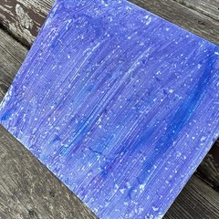 Blue Abstract Painting on Canvas, Small Unframed Single Piece