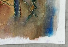 Mixed Media Painting Ink Metallic Powders and Dyes Kathryn Vaughn Fertility Flow