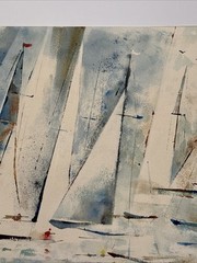 EXPRESSIONIST PAINTING SAILING MODERNIST MAURICE SILBER NAUTICAL ART FAMOUS