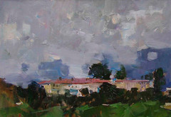 Oil painting Hills Ukrainian painter Canvas Decor Unframed original landscape