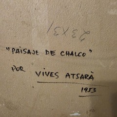 Vives Atsara Paisaje de Chalco Original Oil On Canvas Painting Framed 1953