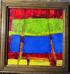 Flevve Vannier „An Abstract Composition“ Oil Painting – Signed And Framed