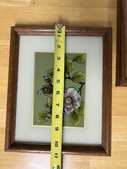 Reverse Glass Painting Set 2 Floral Butterfly Design Dogwood VTG Wood Frames SEE