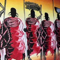 AUTHENTIC Painting Southern Africa (NOT a Print) Original African Art UNFRAMED