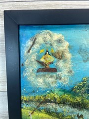 Mexican Ex Voto 1946 Farm Scene Virgin Guadalupe San Juan de los Lagos Folk Art