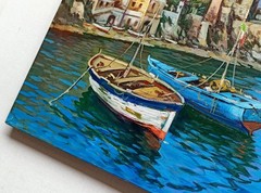 CETARA PAINTING ITALY AMALFI COAST CANVAS ORIGINAL by SOMMA ITALIAN WALL DECOR