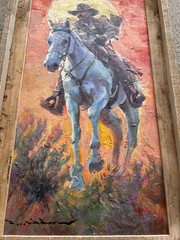 New Sheriff in Town Cowboy – Oil Painting Signed Framed