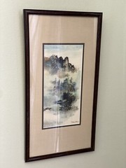 Two Dickens Chang Original Chinese Watercolors, Framed Signed 20 3/4 X 11 Frame