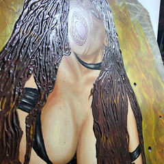 The Great Kat Original Portrait Painting 44×32 heavy metal guitarist guitar girl