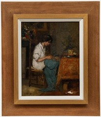 Pieter De Regt (1877-1960) – Early 20th Century Oil, Quietly Sewing